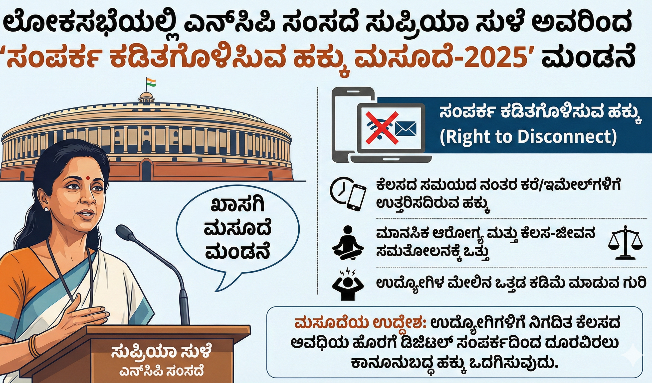 ಕೆಲಸದ ಅವಧಿ ಮುಗಿದ ಮೇಲೆ ಸಂಪರ್ಕ ಕಟ್‌ ! (Right to Disconnect Bill)